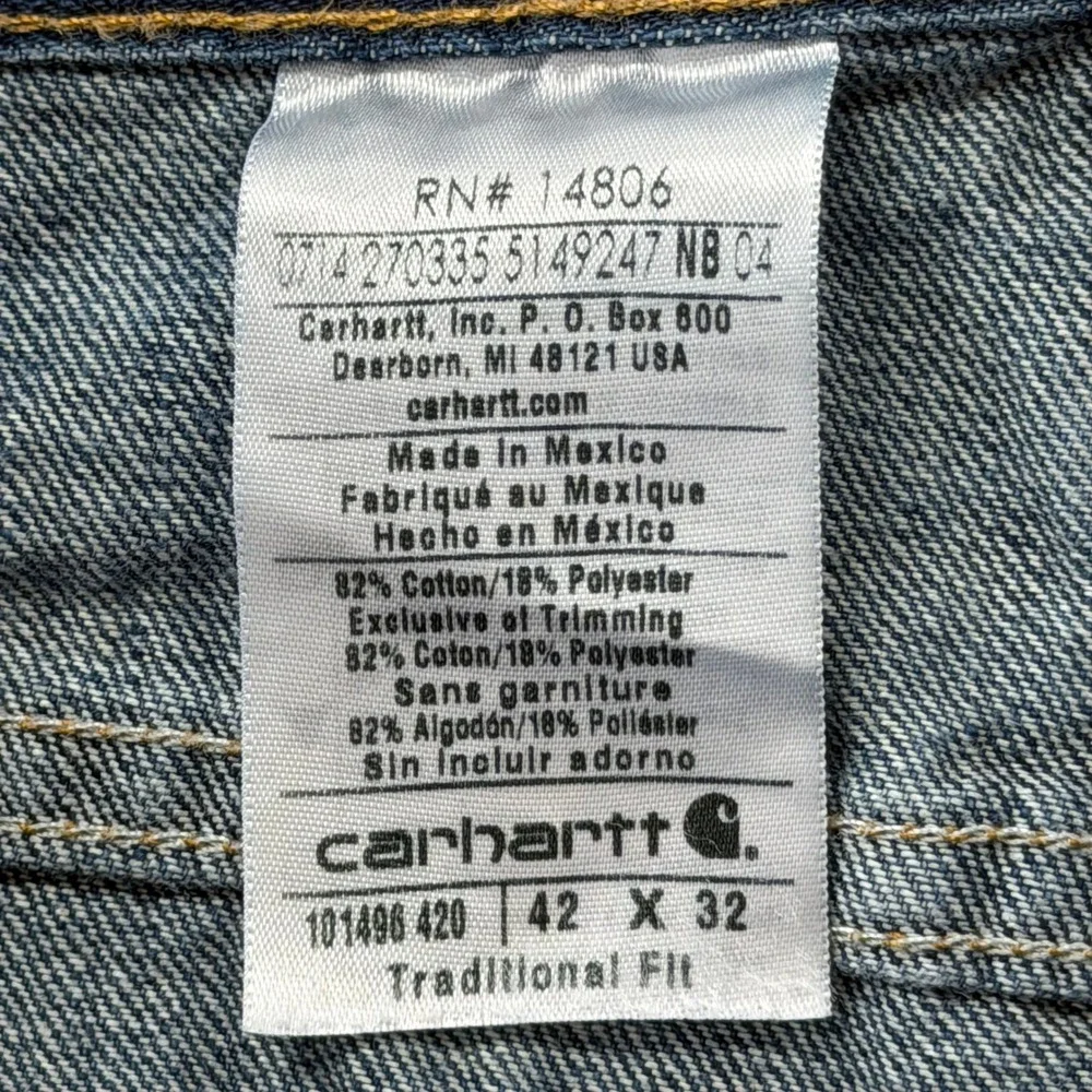 Carhartt Traditional Fit‎ Jeans Mens 42x32 Blue Good Straight Leg 101496 420